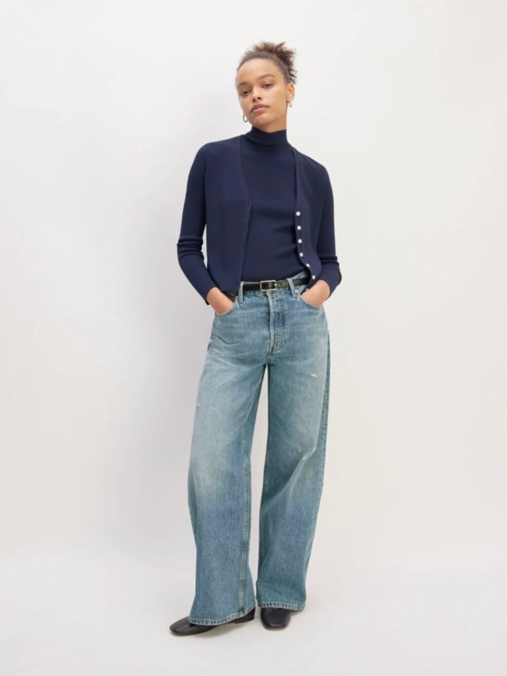 Everlane Light Wash Blue Organic Cotton The Super-Baggy Wide Straight Leg Jeans